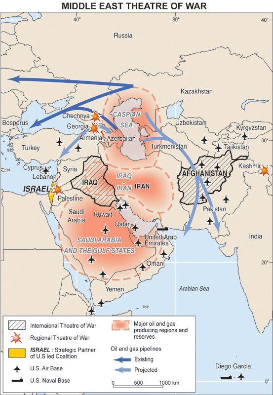 Middle East theater of war map